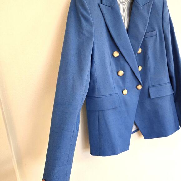 Veronica Beard Miller Dickey Blue Double Breasted Blazer Size 10 - Picture 3 of 7